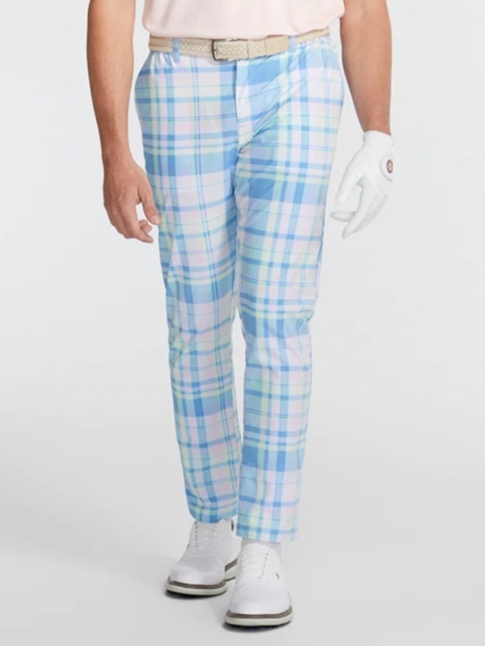 CHUBBIES Blue & Pink Pastel Plaid Everywhere Pants Size Large